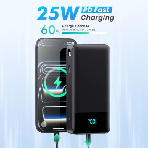 Portable Charger Power Bank for iPhone with Built (Black)