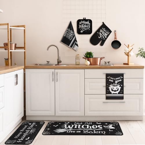 10 Pcs Halloween Kitchen Decor Accessories Set Witch Style (Black / Halloween Witch)