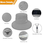 Sun Hats for Women Bucket Hat UV Protection Fishing Hat Wide Brim Safari Hats 2 in 1 Zip (1pack-light Grey)