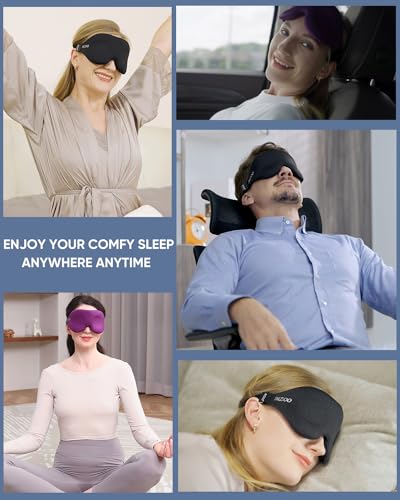 Luxury Sleep Mask for Women Men Patented Light Blocking Design (A-black)