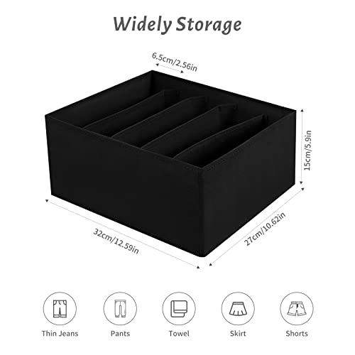 Jeans Drawer Organizers for Clothing (Black)