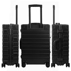 All Aluminum Carry On Luggage with TSA Locks Zipperless Alloy Metal Hard Shell Spinner Suitcase (Black / 20")