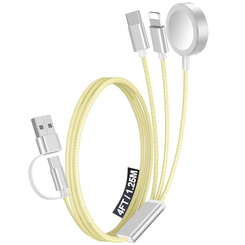 1Pack Travel Essentials for Apple Watch Charger (Yellow / 1Pack-4FT)