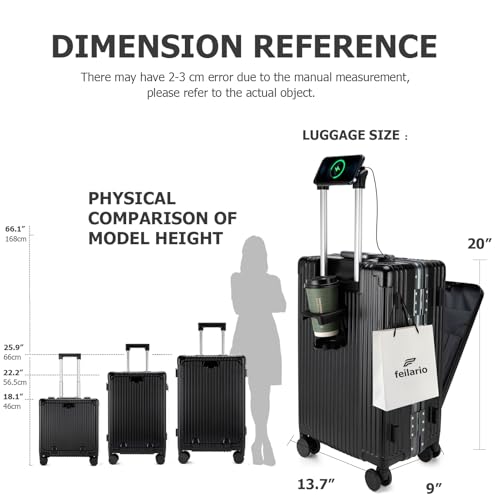 PC Hardside Carry On Luggage (A-Jet Black / 20.8")