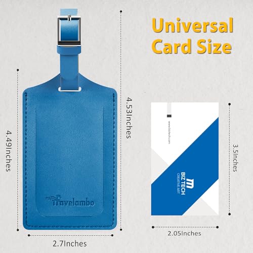 12 Pack Leather Luggage Tags for Suitcases Travel Tags (Blue)