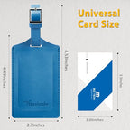 12 Pack Leather Luggage Tags for Suitcases Travel Tags (Blue)