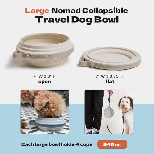 Nomad Large Collapsible Travel Dog Bowl (Natural Sand / Large)