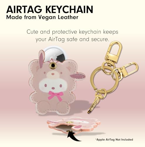 x Sanrio Keychain Case Compatible with Apple AirTag (Latte Bears - Pochacco)