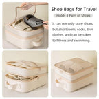 2 Pack Shoe Bags for Travel (Beige)