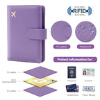 Premium Leather Passport Holder Covers Case (UP-PURPLE)