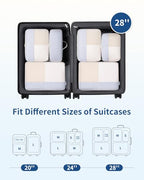 Packing Cubes for Travel (Greyish Blue Stripe / 7 Set)
