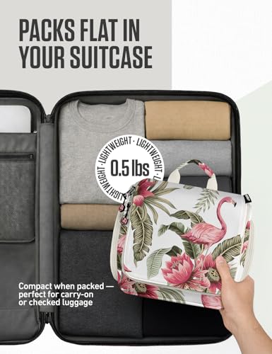 Hanging Travel Toiletry Bag (Pink Flamingo)