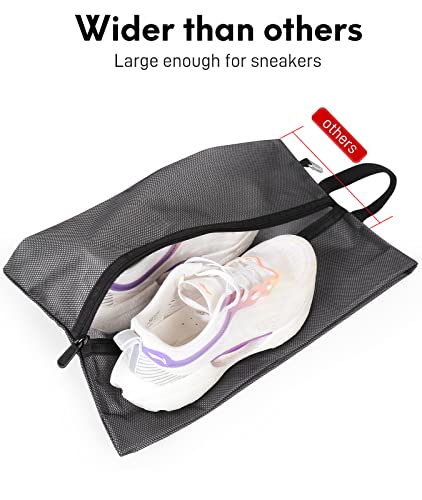 2 Pack Shoe Bags for Travel (Black / Large)