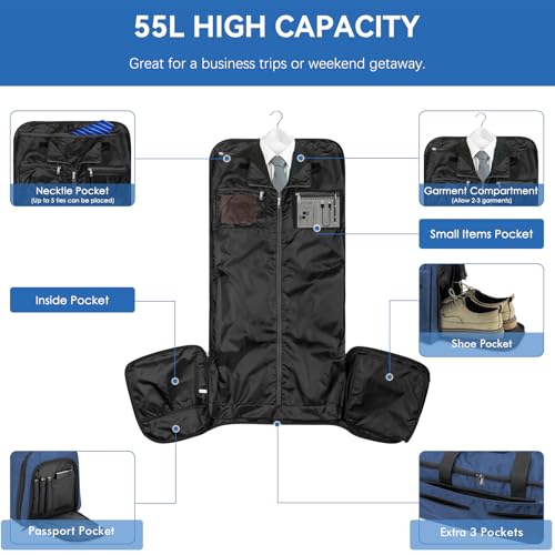 Large Garment Bag for Travel (Blue)