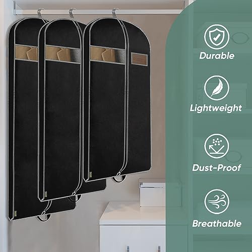 1PK Garment Bags for Hanging Clothes (Black / 54" 1PK)