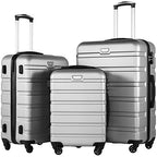 Luggage Set 3 Piece Lightweight Durable Hardshell (Sliver)