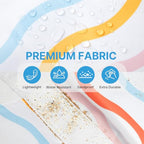 Beach Bag Waterproof Beach Tote Pool Bags for Women (Rainbow Wavy / 50L)