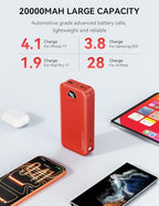 Portable Charger 20000mAh Fast Charging w (Ruby)