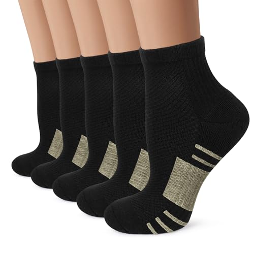 Copper Ankle Compression Socks (Small-Medium / A01-5 Black)