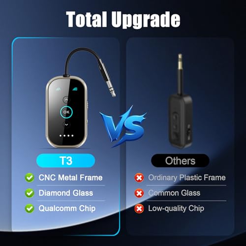 Bluetooth 6.0 Transmitter Receiver (Silver Black)