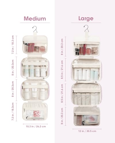 Hanging Toiletry Bag for Women (Y-Pink Flower Buds / Medium)