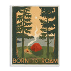 Born to Roam Rustic Forest Camping (Coastal White (Textured) / 30"L x 24"W)