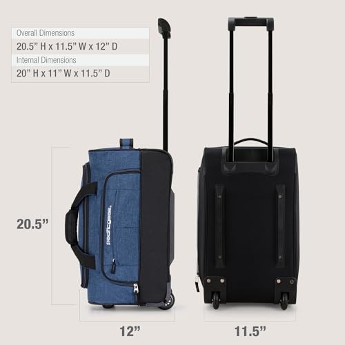 Duffel Bag with Rolling Wheels (Navy / 21 inch)