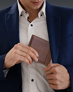 Wallet for Men RFID Blocking Genuine Leather Bifold Wallets (coffee brown)