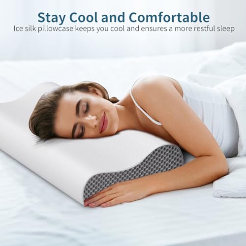 Cervical Neck Pillow for Pain Relief (Light Grey)