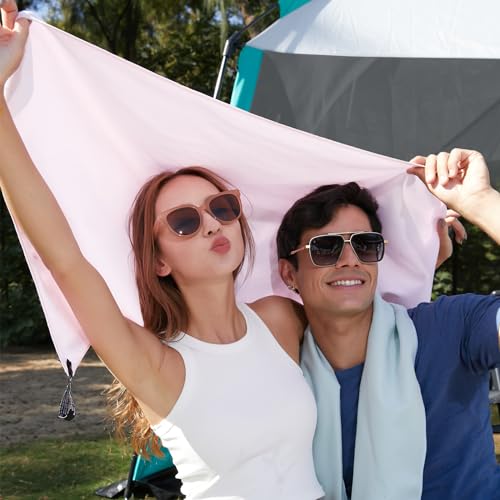 Microfiber Towel Quick Dry Camping & Travel & Gym Towel. Compact (Pale Pink / 72.00" x 40.00")