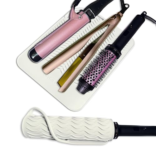 11" X 7.5" Large Heat Resistant Travel Mat for Curling Irons Flat Irons Hair Dryers Hair Straighteners Pad (5.6 Ounce)