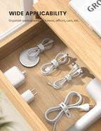 10 Pack Silicone Cable Ties Cord Organizer (10pack / White)