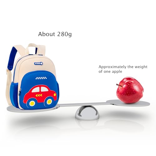 Toddler Backpacks Kids Preschool Cartoon Mini Travel Bag Ages 2 (F-bluebeige Car 2(can't Fit Folder) / M for Age 2-5)