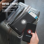 Passport Wallet for Travel RFID Blocking Premium Leather (Top Grain Black)