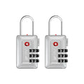 TSA Accepted Luggage Travel Lock (Solid Lock / 2 Pack / Silver)
