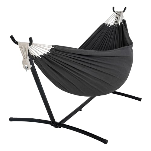 Lazy Daze Portable Hammock with Stand (Black Frame- Deep Gray)
