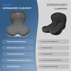 Car Seat Cushion and Lumbar Support Pillow One Piece (Gray-b / 1 Piece)