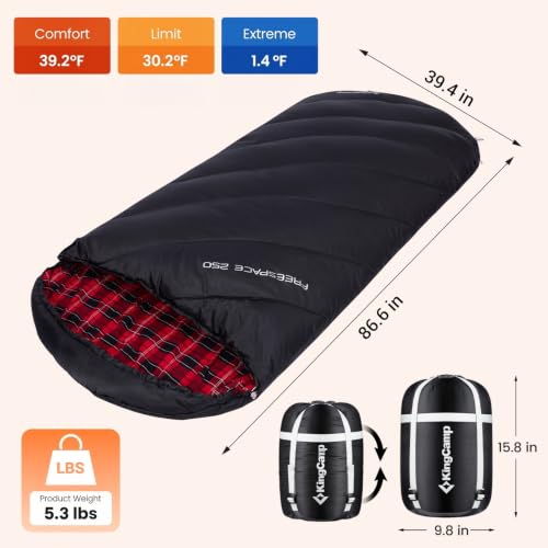 Sleeping Bag for Adult (Black-Red)