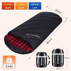 Sleeping Bag for Adult (Black-Red)