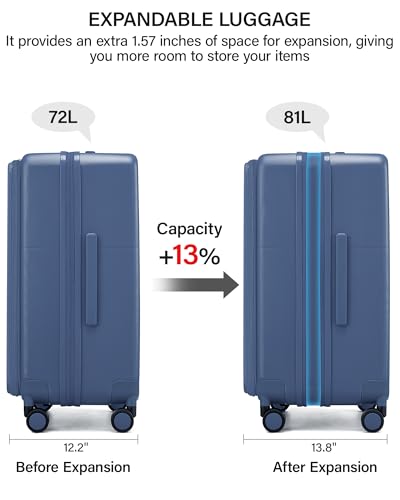 24 Inch Expandable Checked Luggage (Interstellar Blue / 24 Inch EXT)