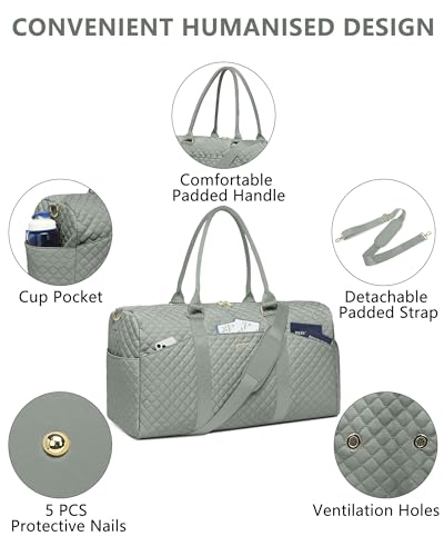 Women Weekender Travel Duffle Bag (04-Sage Green / Large)