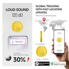 FindTag Duo Dual System Tracker for iOS or Android (Yellow-dual(1 Pack))