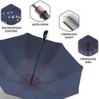 Windproof Travel Umbrellas for Rain (Blue)