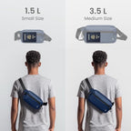 1.5L Sling Bag with RFID Blocking Crossbody Chest Pack for Men Women (Dark Blue / 1.5L)