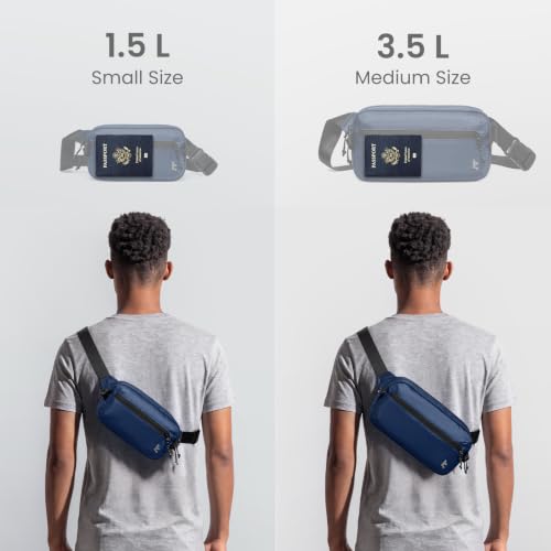 1.5L Sling Bag with RFID Blocking Crossbody Chest Pack for Men Women (Dark Blue / 1.5L)
