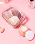 Travel Containers for Toiletries 4 Pack (3 oz / Red Soil-Clear Hard Zipper Case)