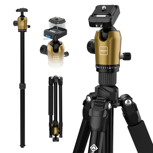 73 Inch Camera Tripod with 360° Ball Head & Quick Release Plate (73 Inches Tripod - US-AT24Plus-G)