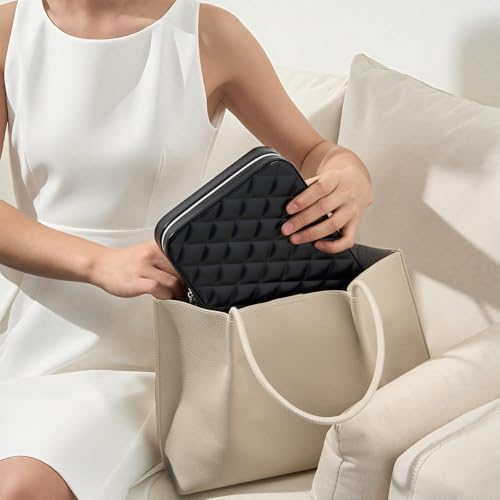 Travel Jewelry Case for Women Girls (Black / Large (10"W*6.69"D*2.17"H))