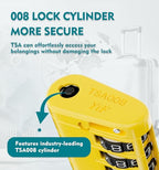 TSA Approved Luggage Locks with Search Alert Indicator (Yellow)