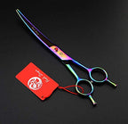 7" Dog Grooming Scissors Set with Rhinestone Accent (Rainbow)
